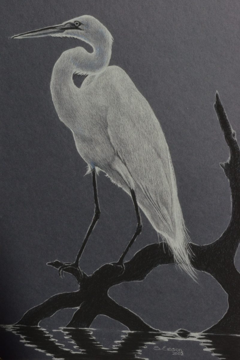 Heron painting by Artist Stephen Eidson.