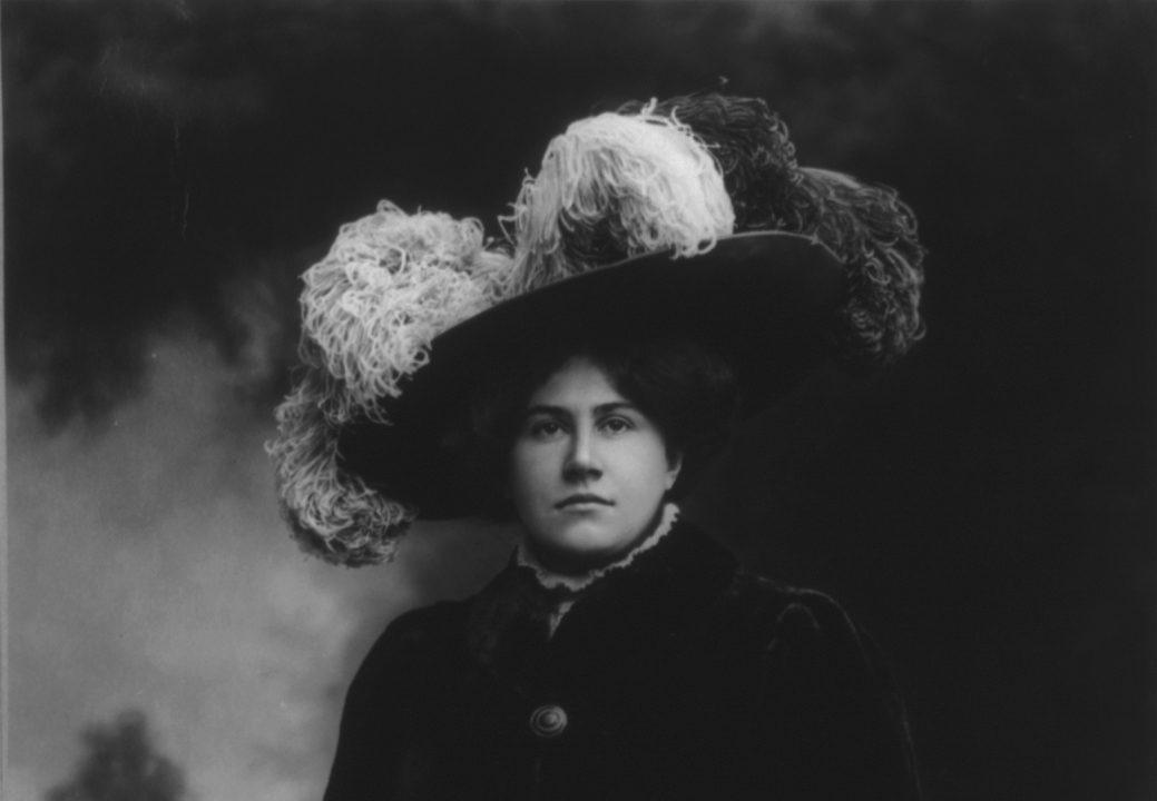 Emmy Destinn wearing a plume-covered hat